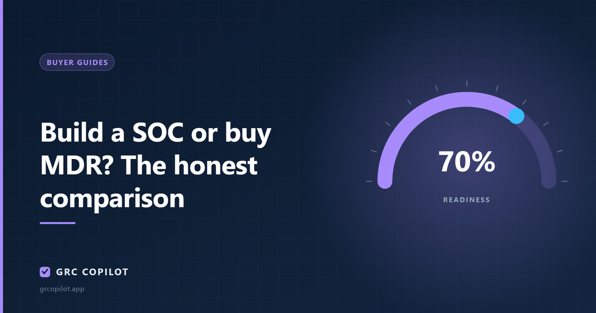 Build a SOC or buy MDR? The honest comparison