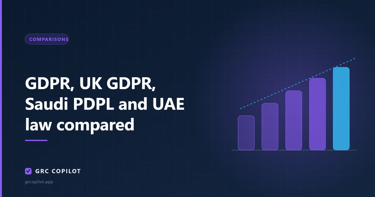 GDPR, UK GDPR, Saudi PDPL and UAE law compared