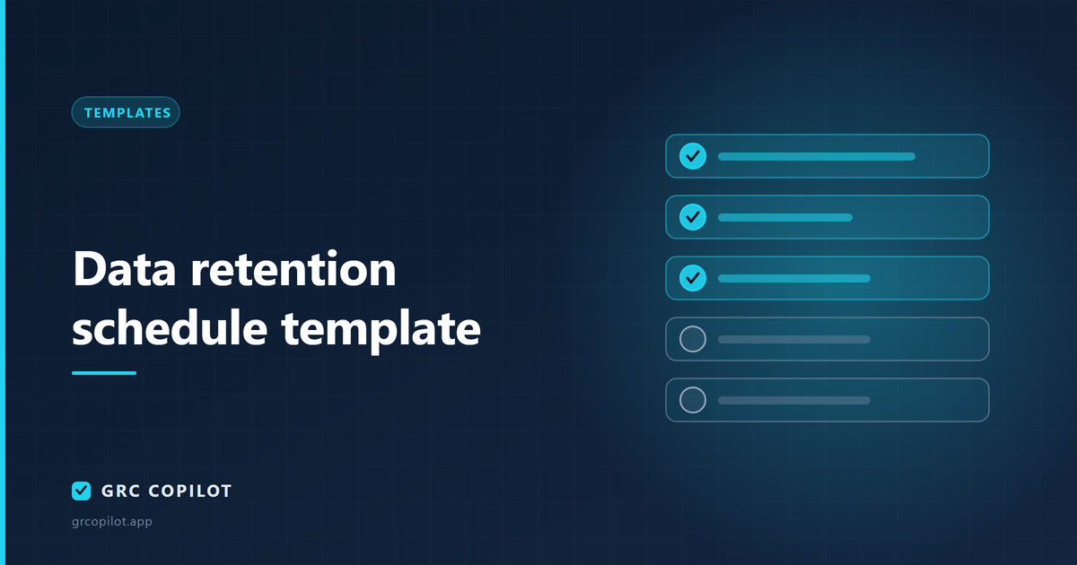 Data retention schedule template