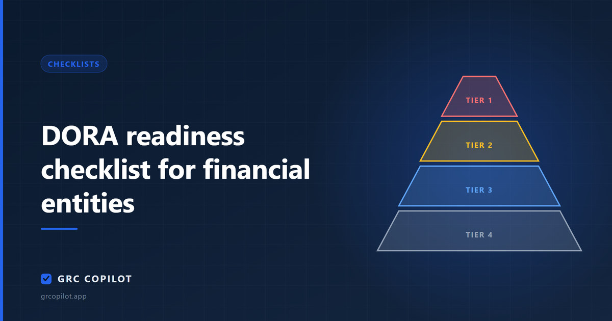 DORA readiness checklist for financial entities