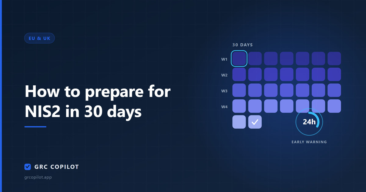How to prepare for NIS2 in 30 days: a week-by-week plan