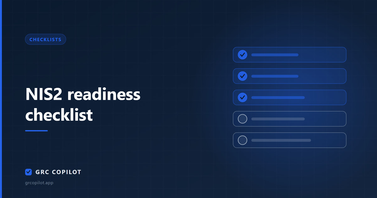 NIS2 readiness checklist
